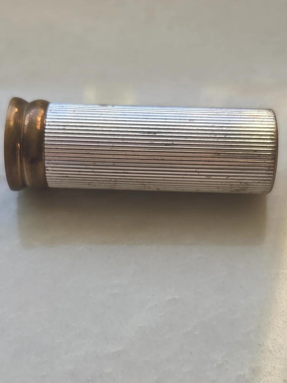 Vtg 60s Christian Dior Silver Tone Ribbed Lipstick Case Only  Collectible Vanity